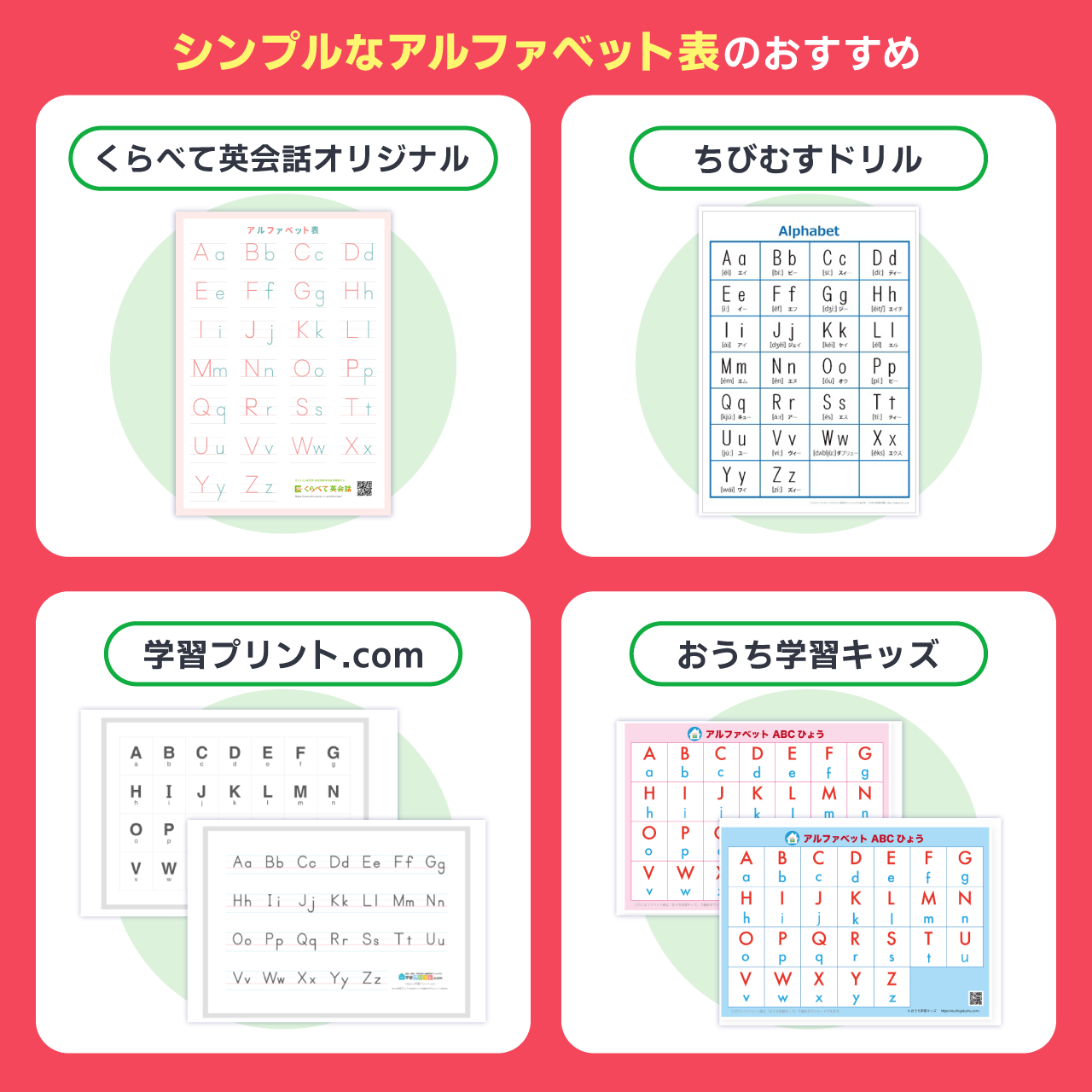 シンプルなアルファベット表のおすすめ