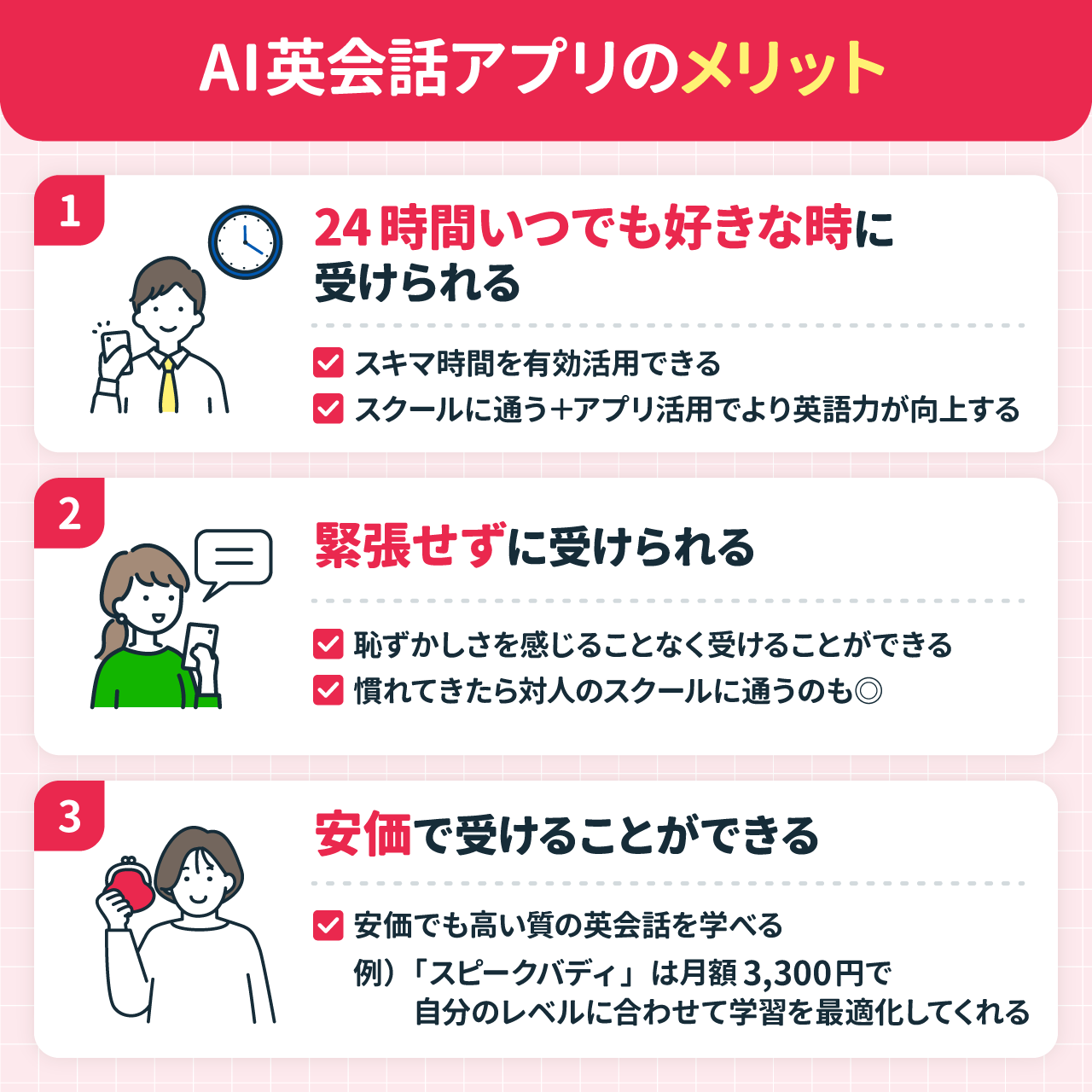 AI英会話アプリのメリット