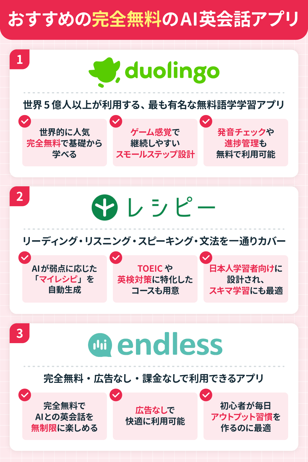 AI英会話アプリで完全無料のおすすめ3選