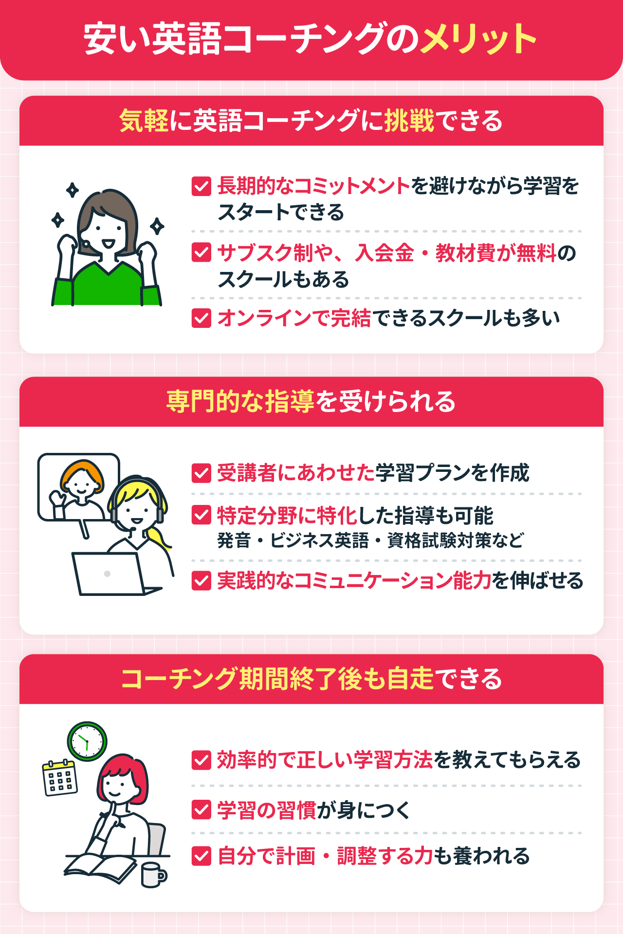 安い英語コーチングのメリット