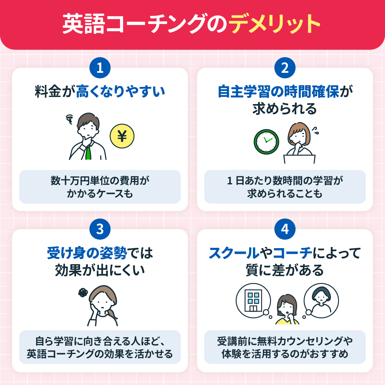 英語コーチングのデメリット