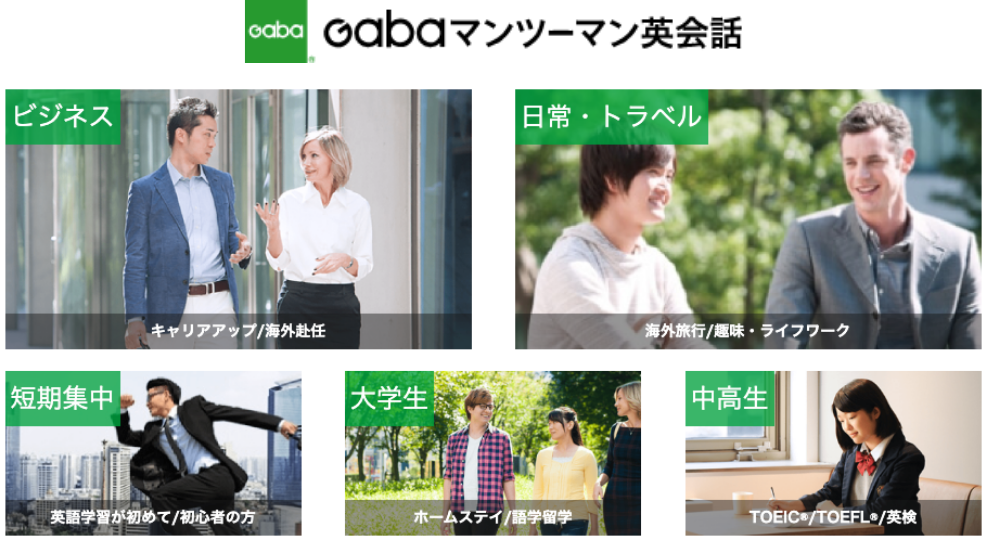 GABAマンツーマン英会話のコース