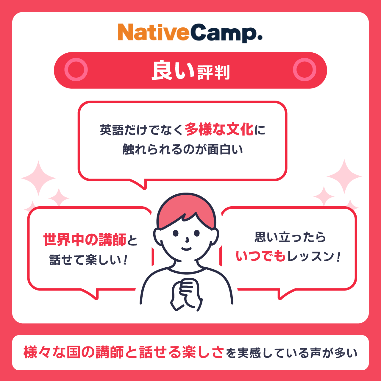 ネイティブキャンプの良い評判・口コミ