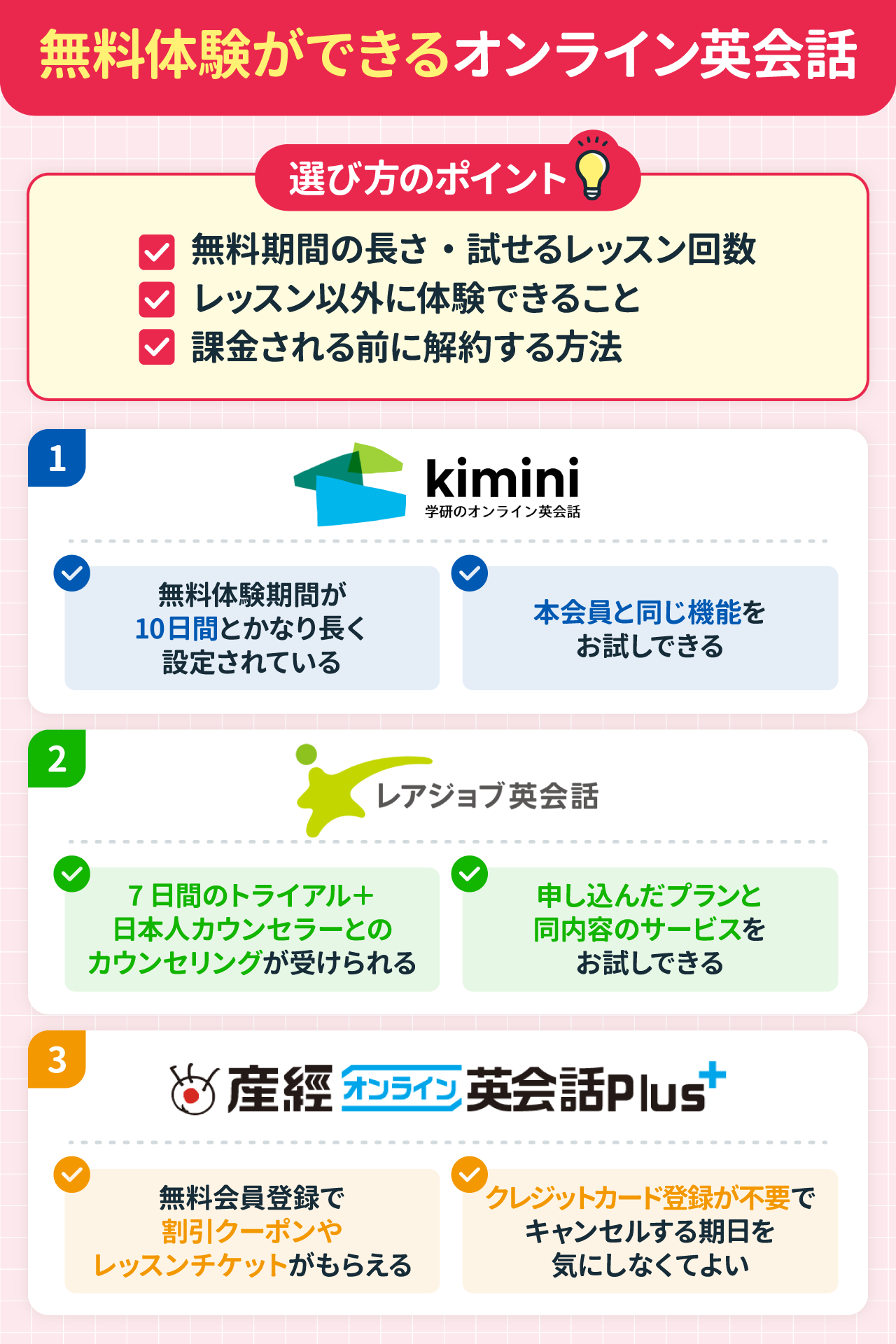 無料体験ができるオンライン英会話