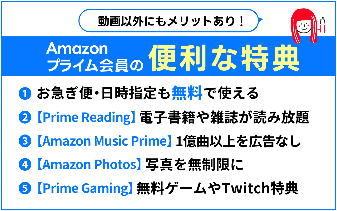 動画以外にも！Amazonプライム会員の便利な特典を解説