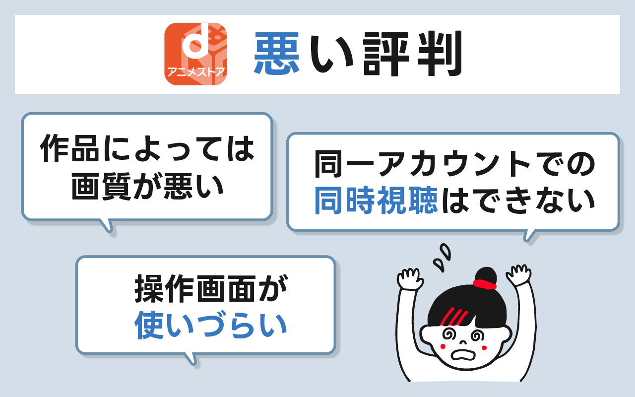 dアニメストアの悪い評判とデメリットはこちら