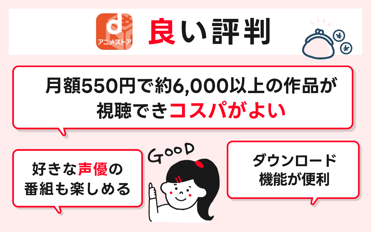 dアニメストアの良い評判とメリットはこちら