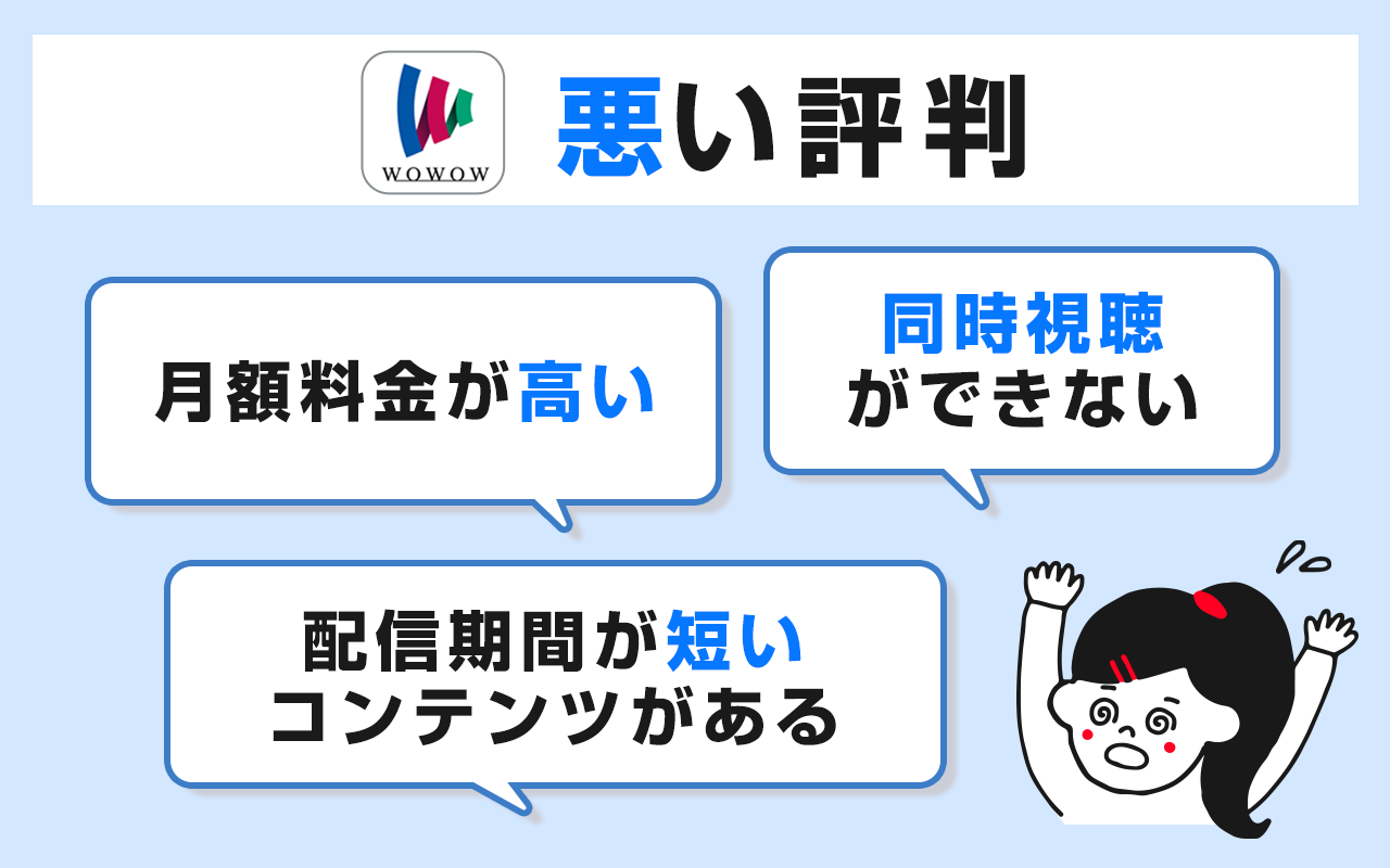WOWOWの悪い評判とデメリット