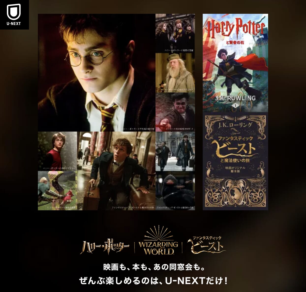 ハリーポッター作品を見るならU-NEXT