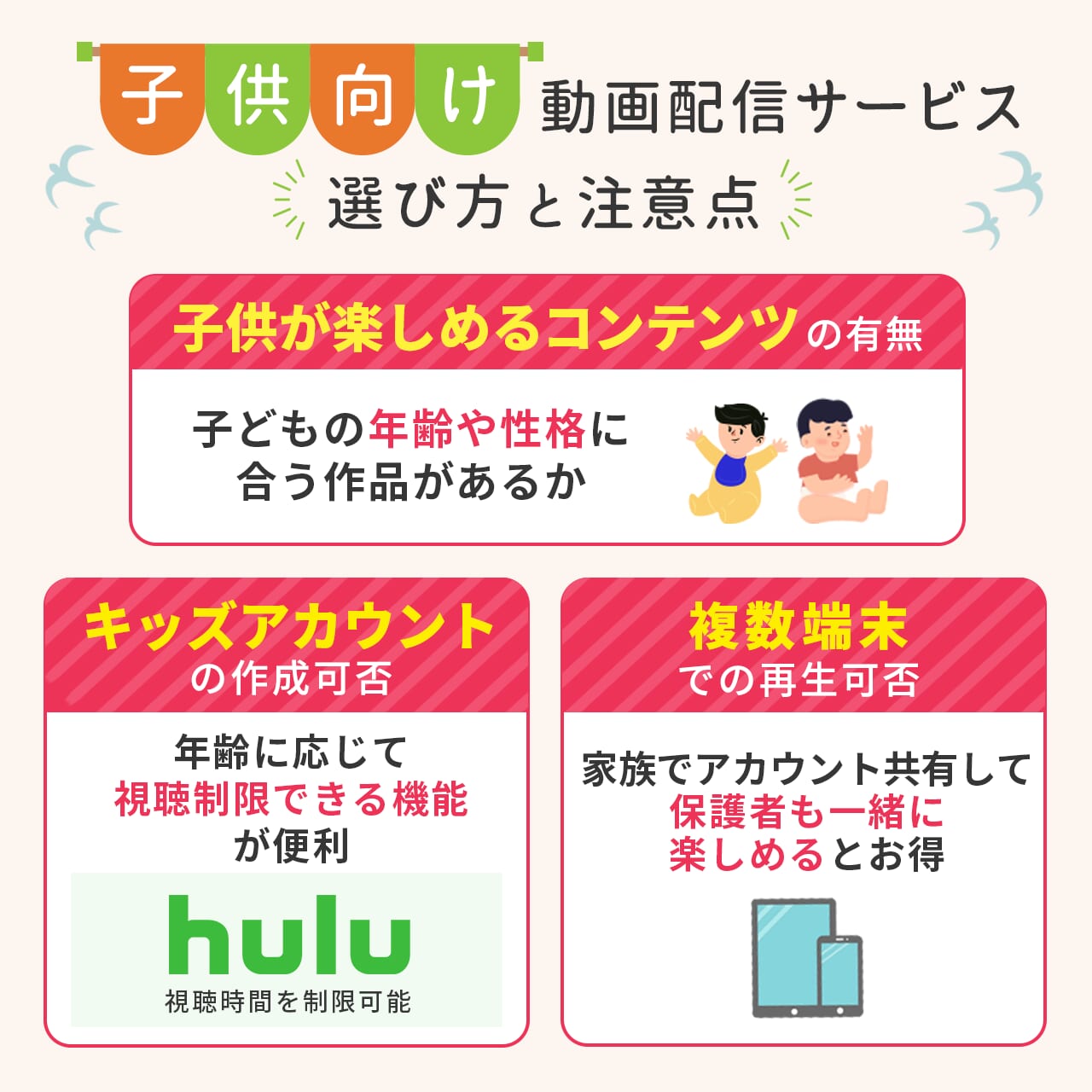子供向けの動画配信サービスの選び方と注意点を図解でまとめ