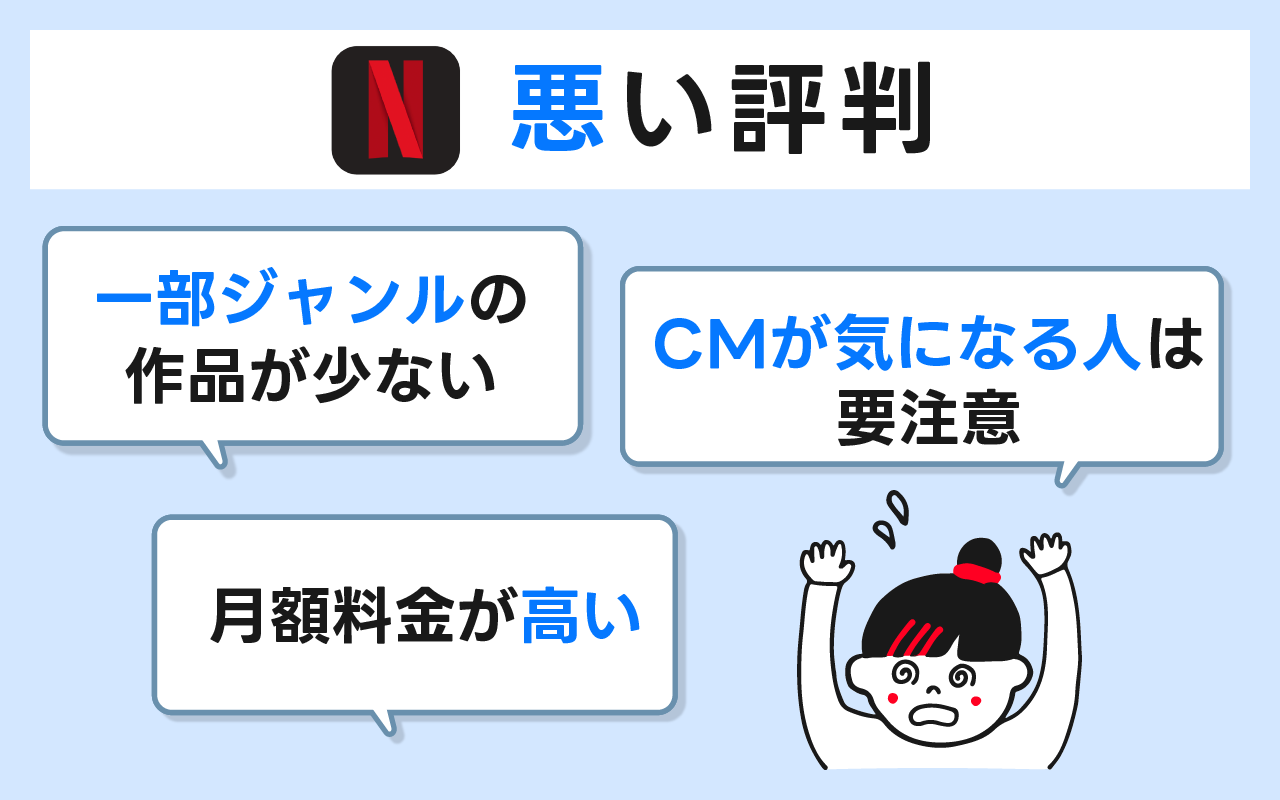 Netflixの悪い評判とデメリットを解説