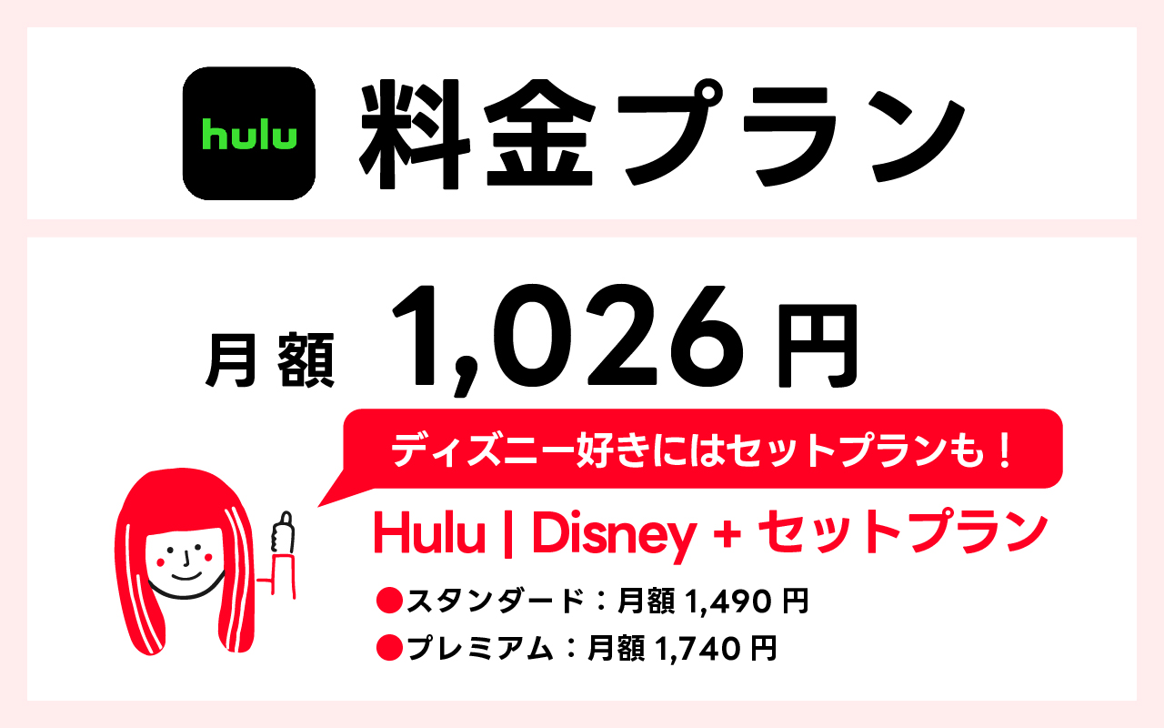 Huluの料金プランは月額1026円