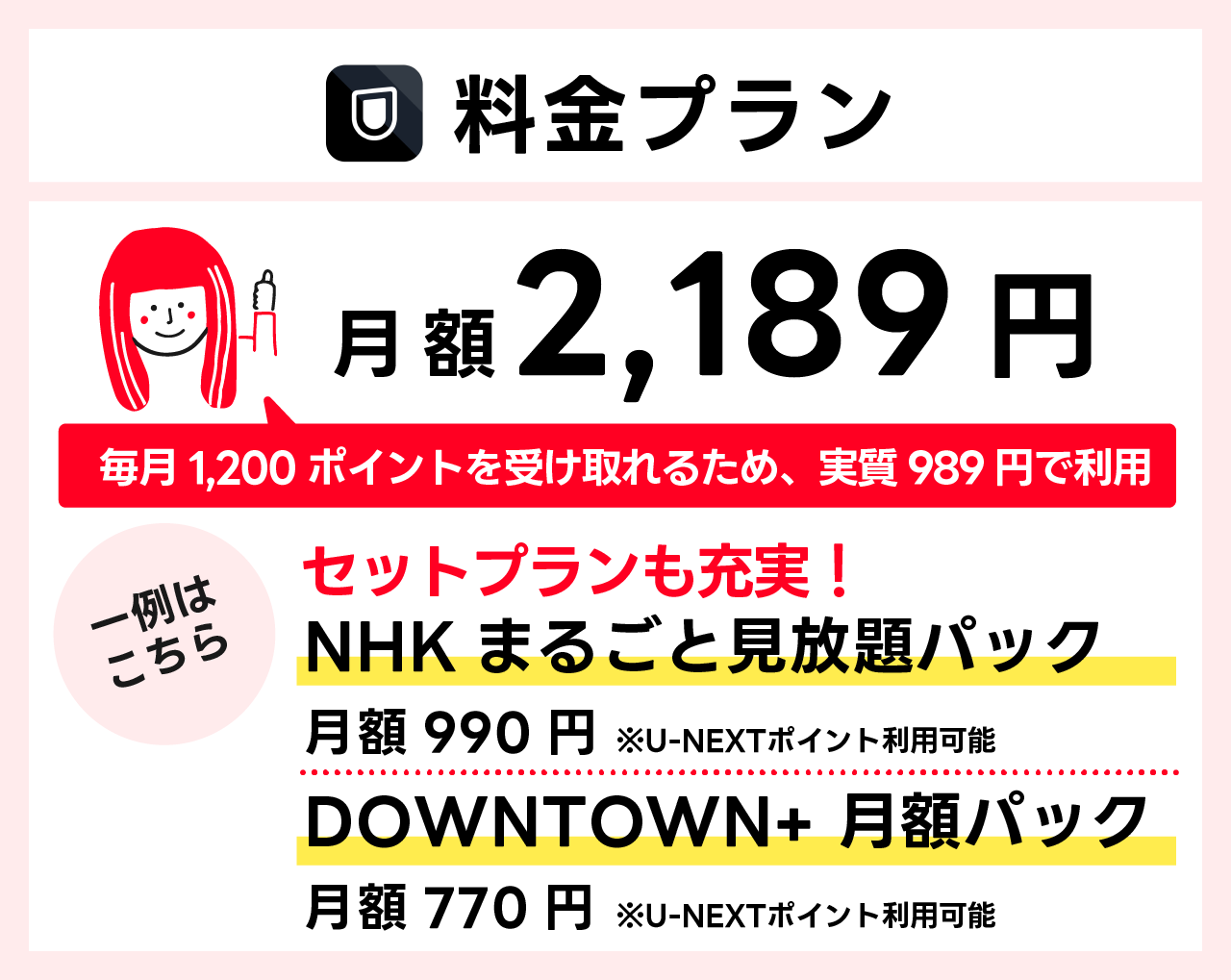 U-NEXTの料金プラン