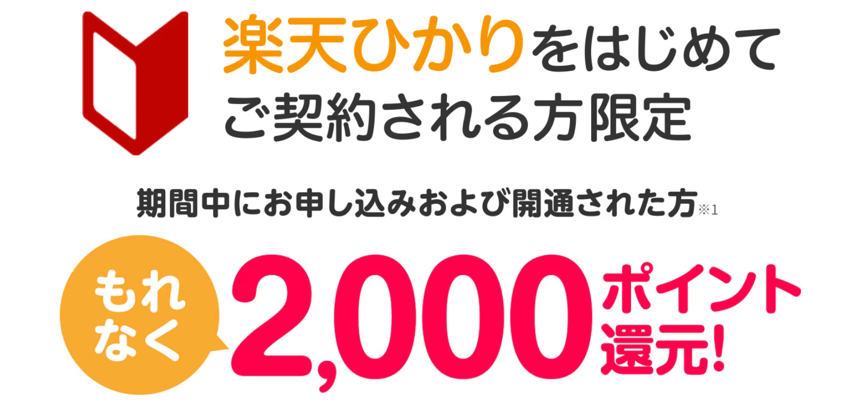 楽天ひかりを初めて契約する方限定で2,000ポイント還元