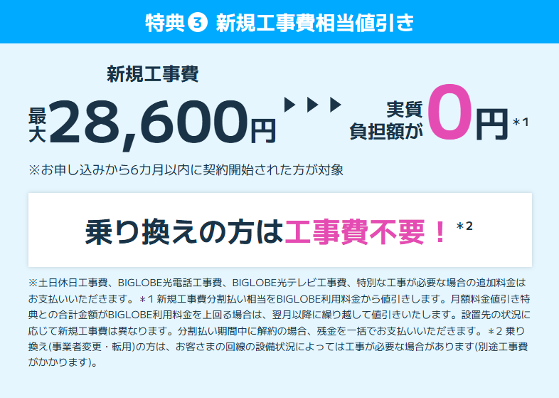 ビッグローブ光のキャンペーン