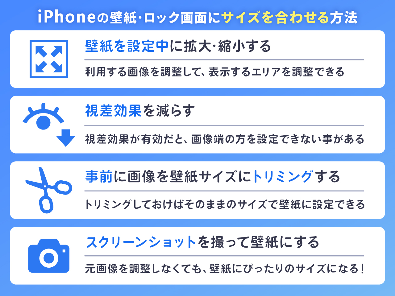 iPhoneの壁紙・ロック画面にサイズを合わせる方法