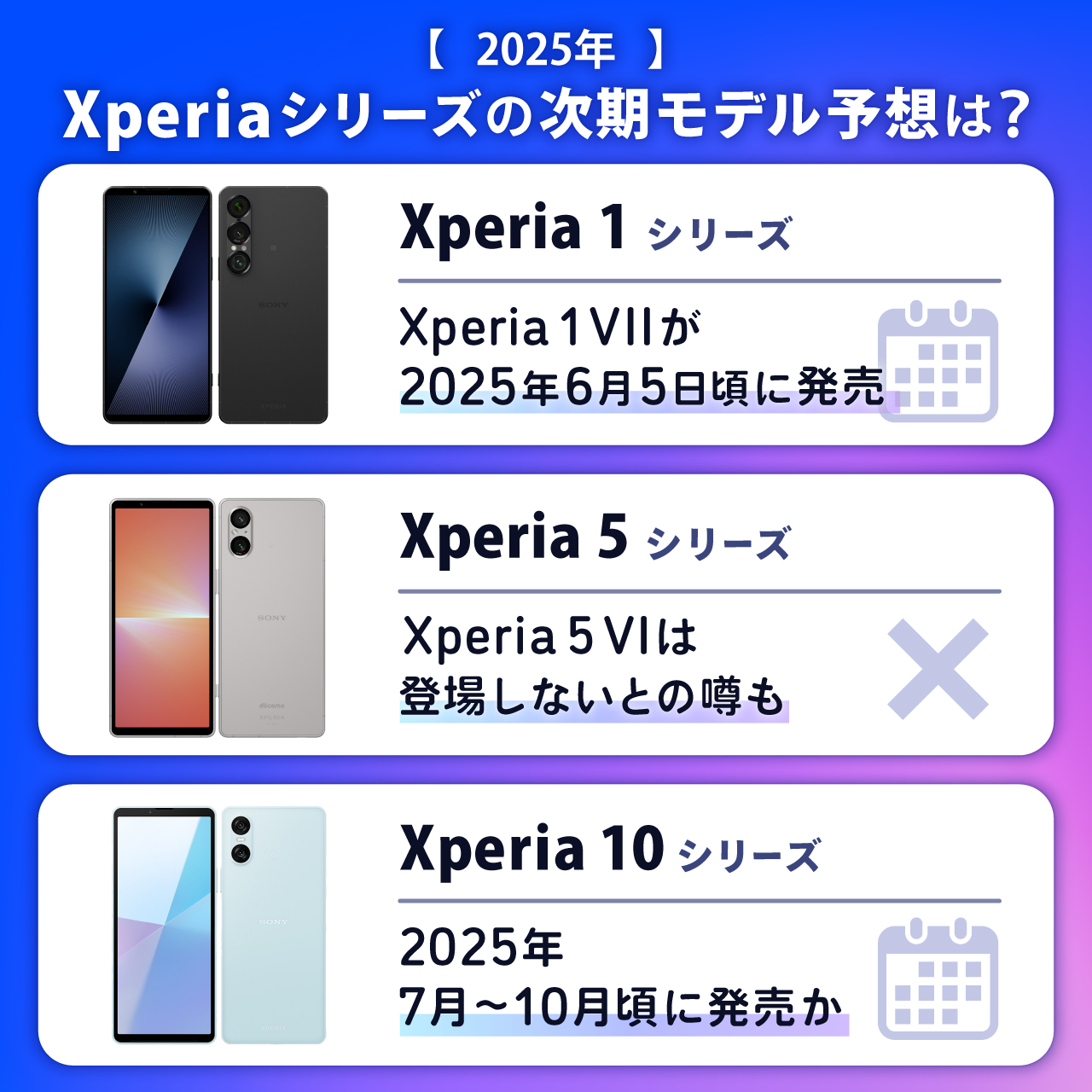 【2025年】Xperiaシリーズの次期モデル予想は？