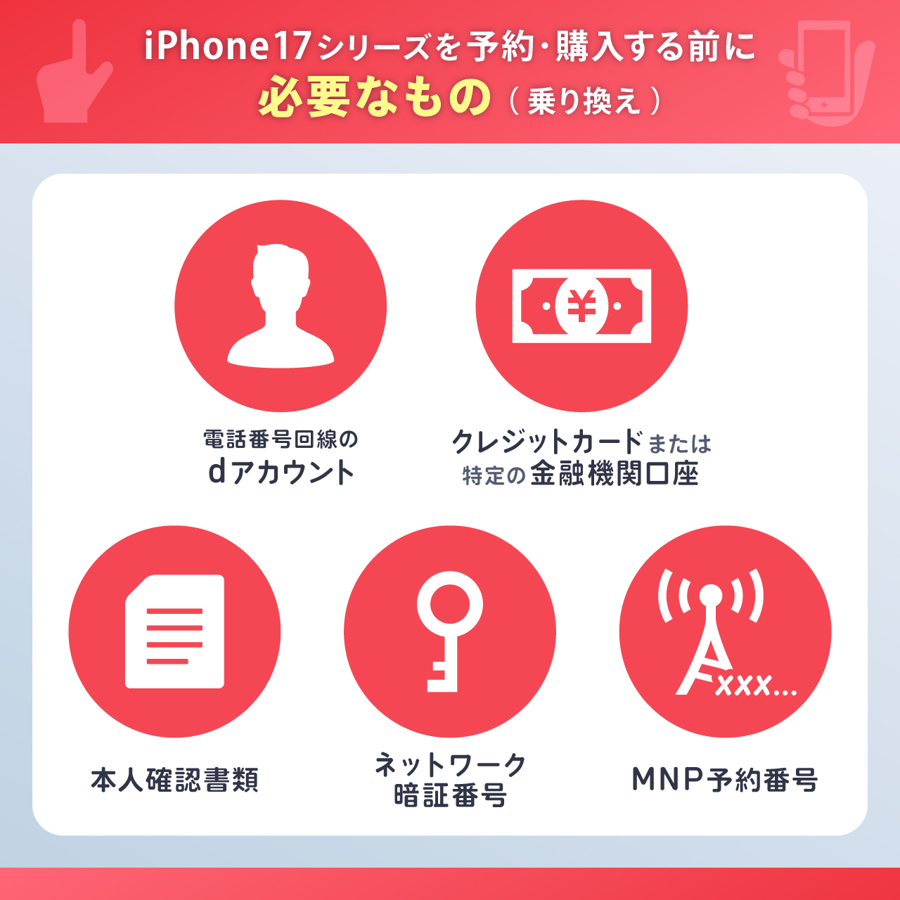ドコモのiPhone17シリーズを予約・購入する前に必要なもの