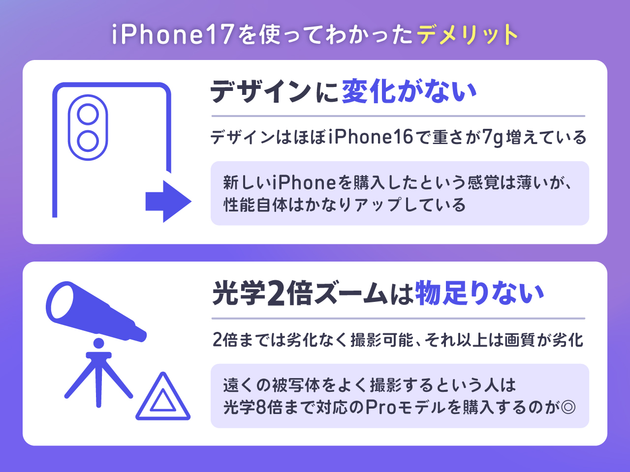iPhone17のデメリット
