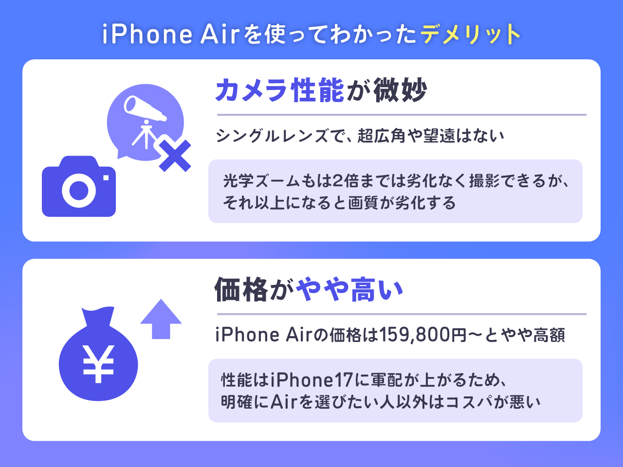 iPhone Airを使ってわかったデメリット