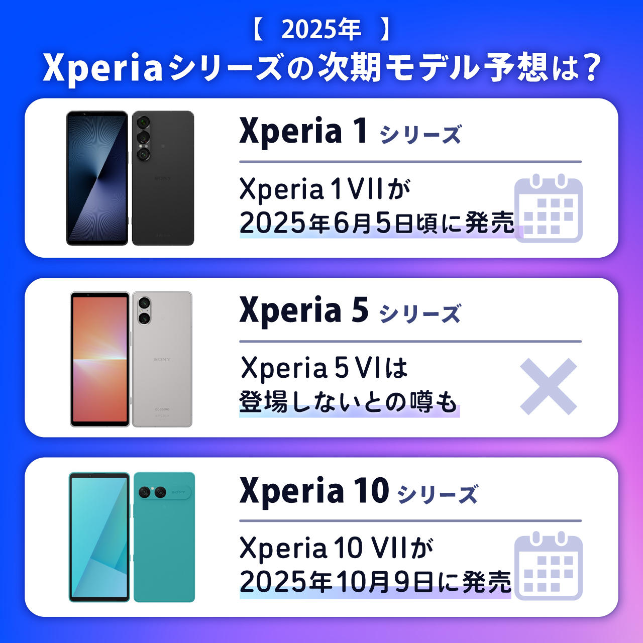 【2025年】Xperiaシリーズの次期モデル予想は?