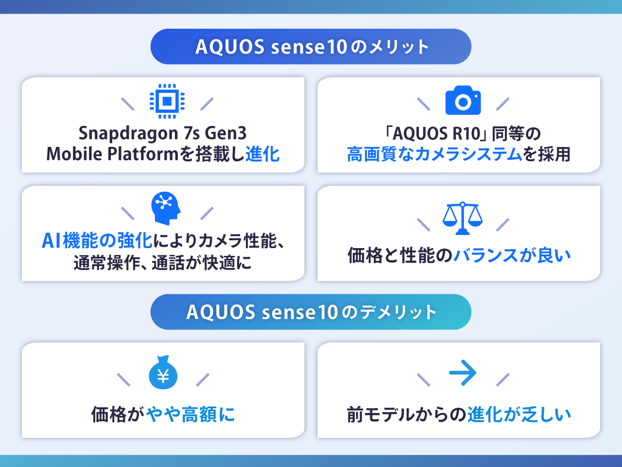 AQUOS sense10のメリット・デメリット