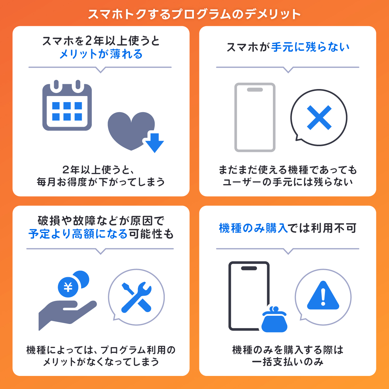 スマホトクするプログラムのデメリット