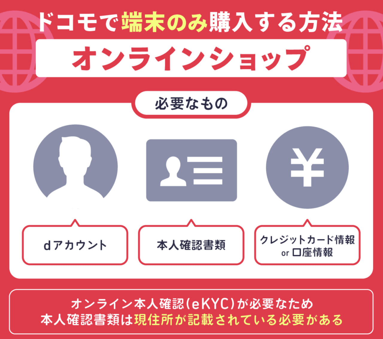ドコモオンラインショップでスマホ端末に必要なもの