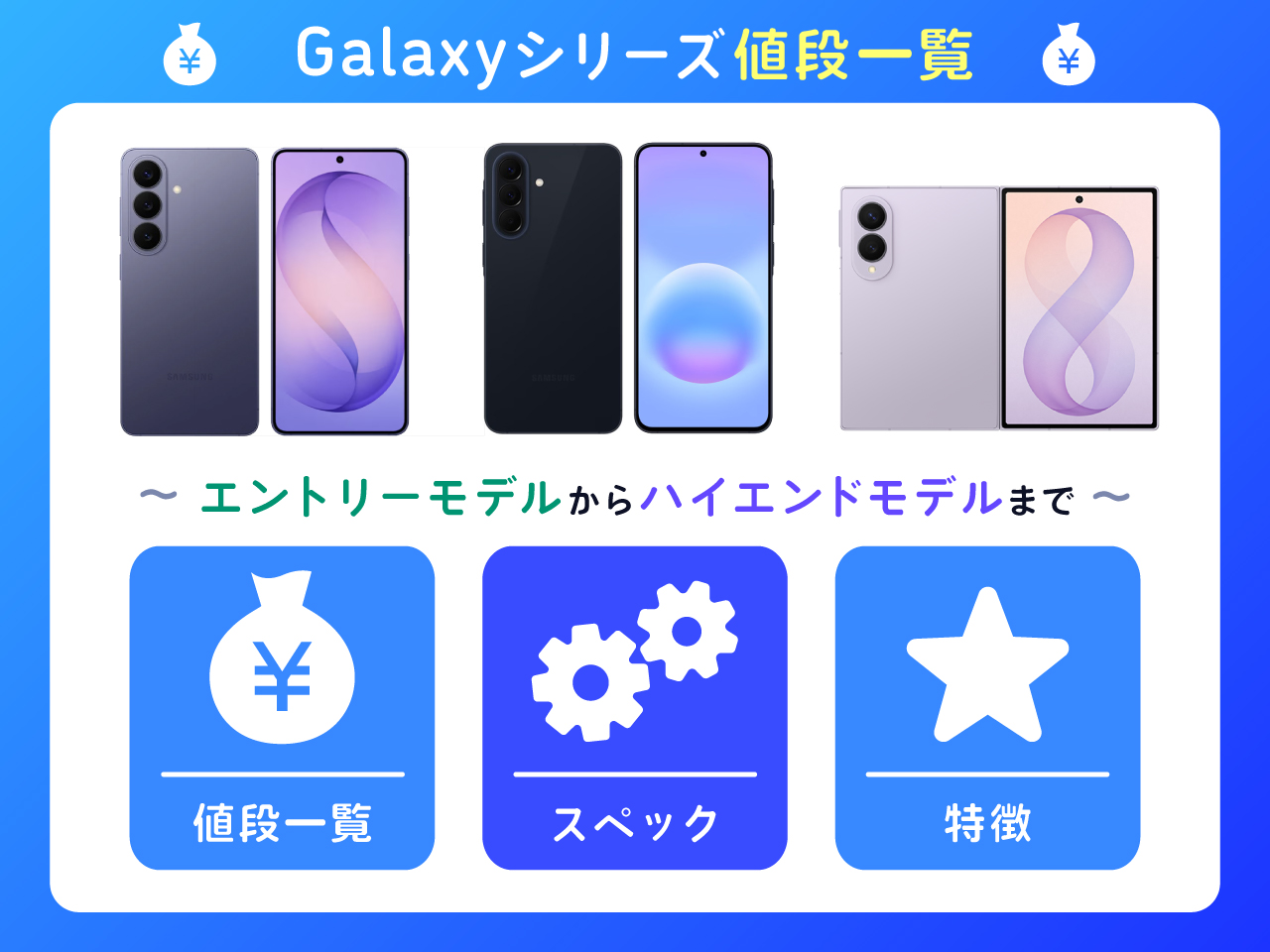 【2026年最新機種】Galaxyシリーズ値段一覧