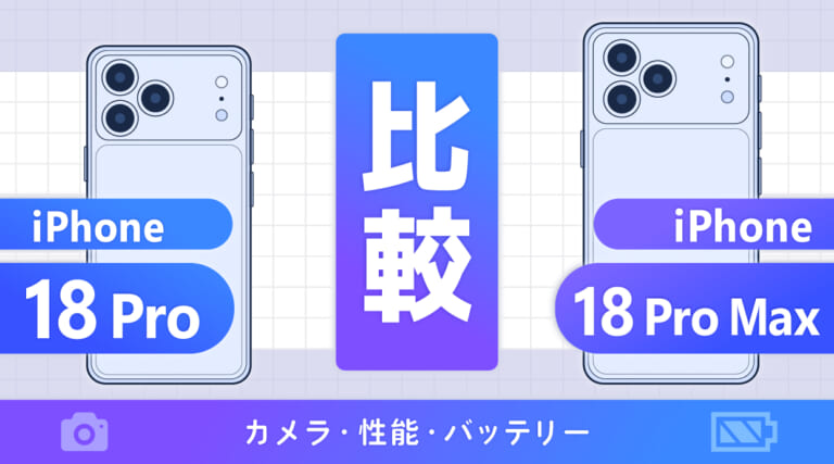 iPhone18 ProとiPhone18 Pro Maxを比較！カメラ・性能・バッテリー