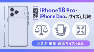 【図解】iPhone18シリーズのサイズ|大きさ・重量・画面サイズを比較