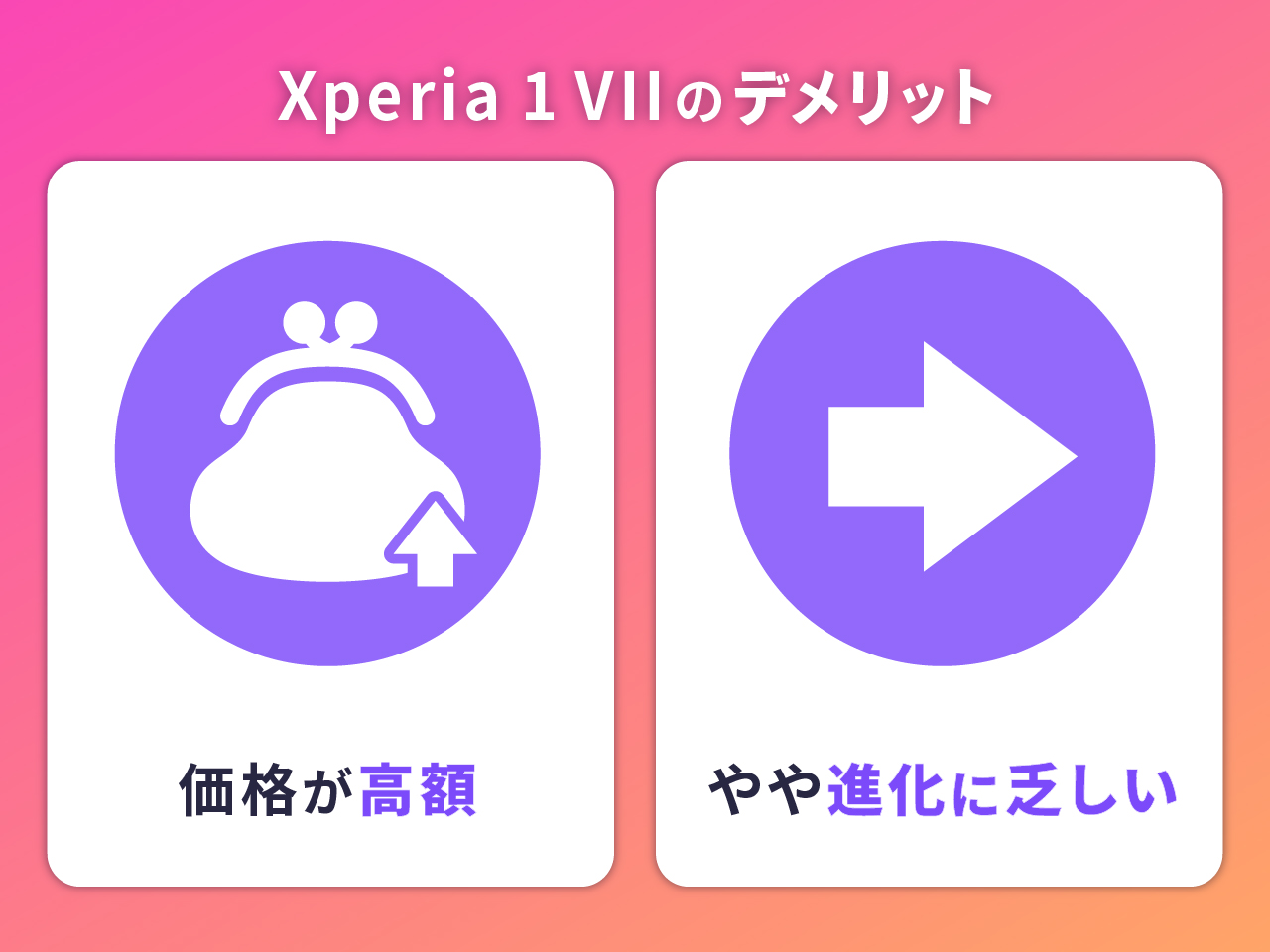 Xperia 1 VIIのデメリット