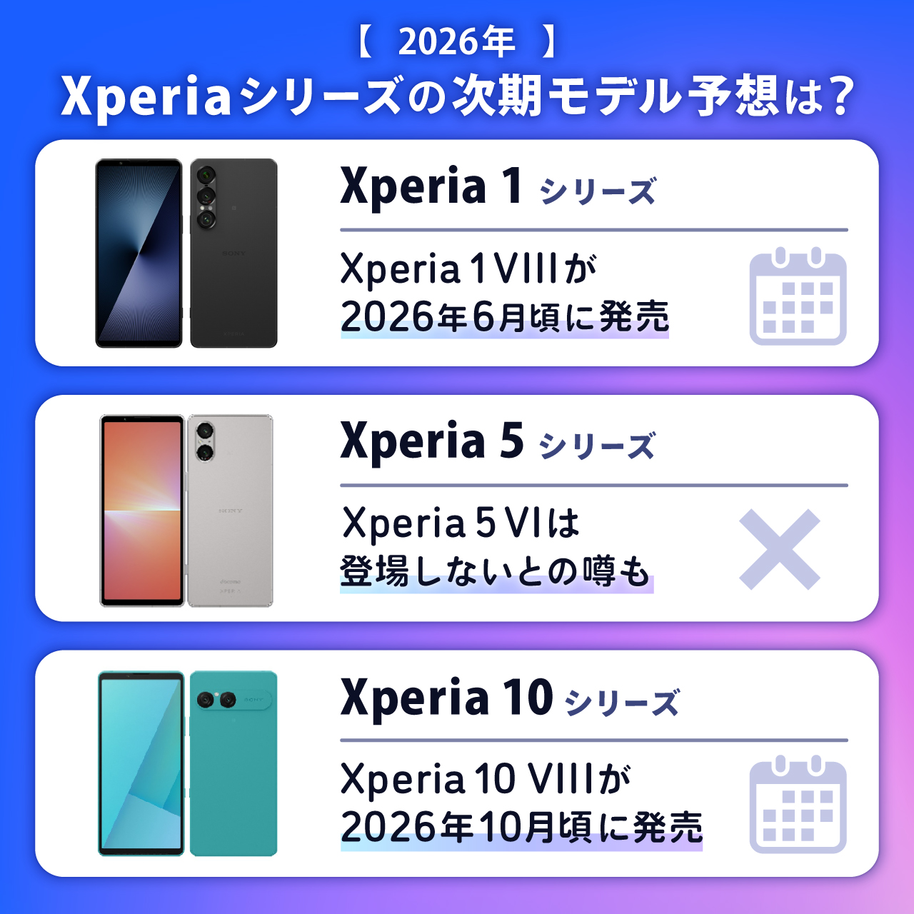 【2026年】Xperiaシリーズの次期モデル予想は？