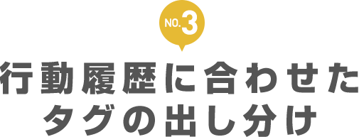 3) 行動履歴に合わせたタグの出し分け