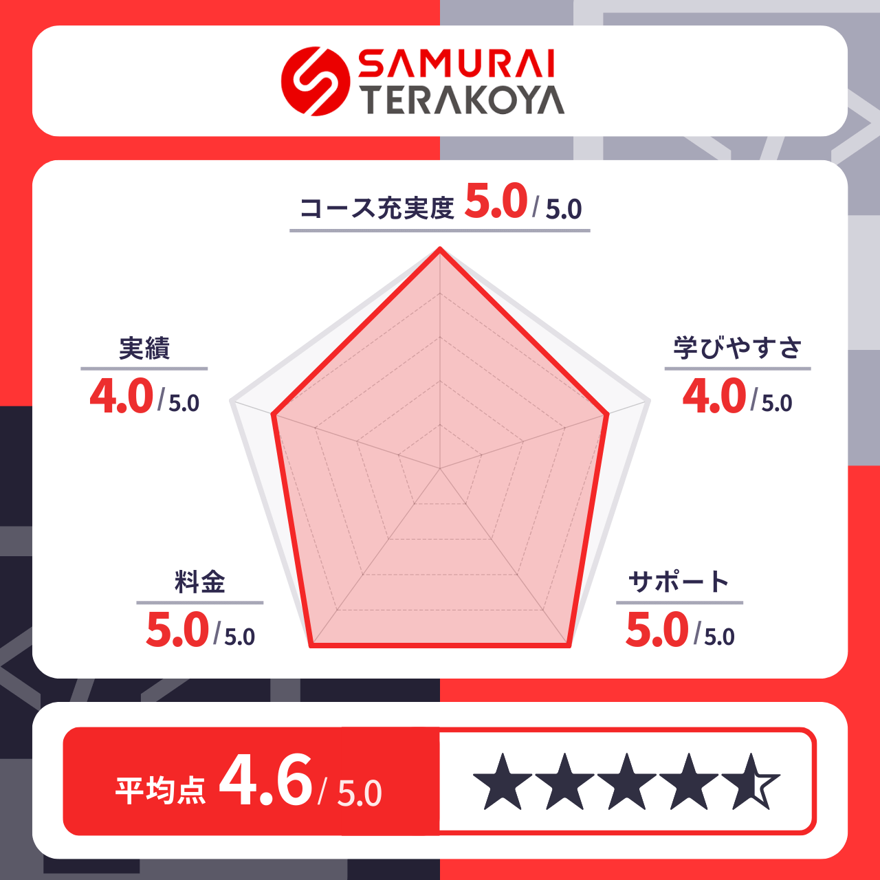 SAMURAI TERAKOYAレーダーチャート