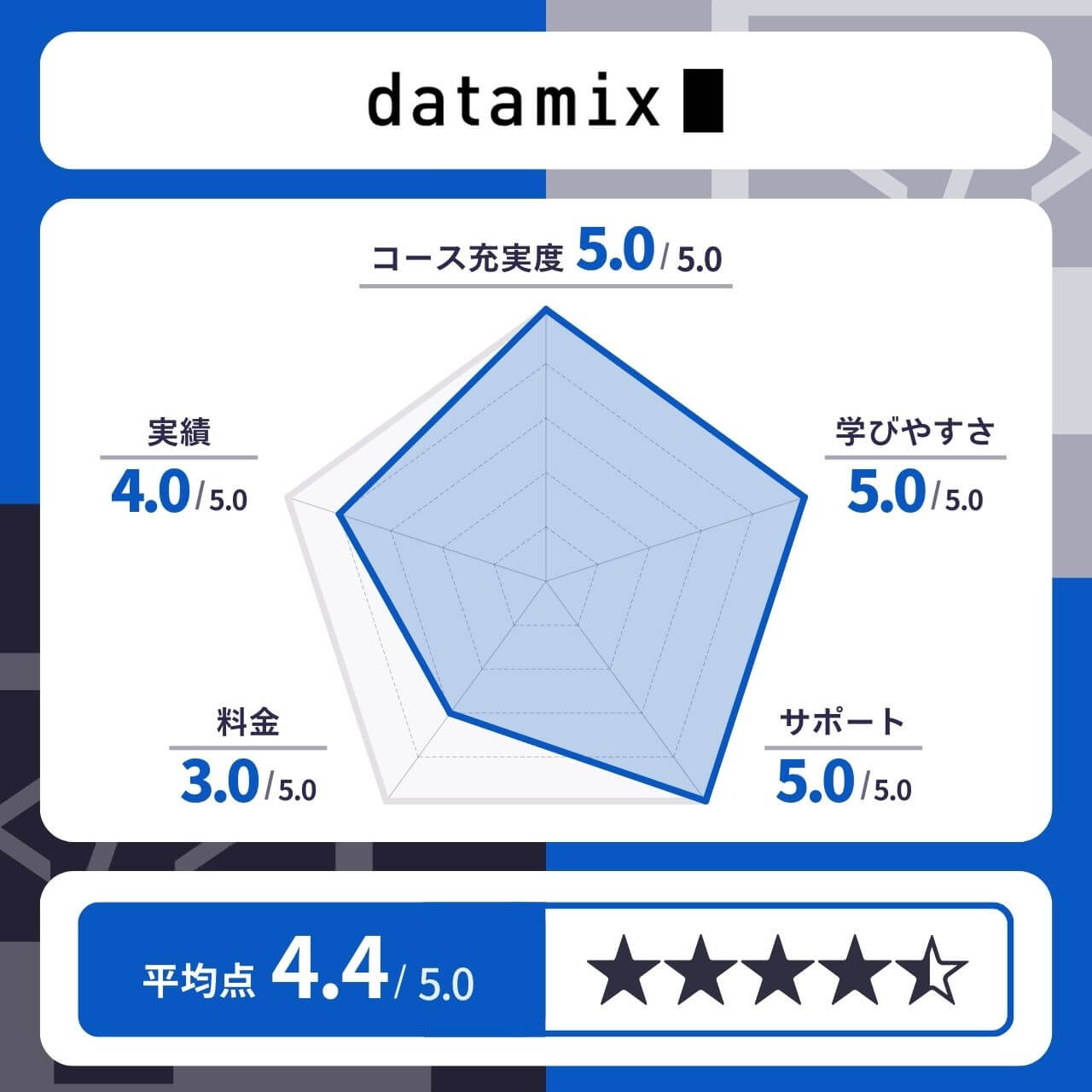 データミックスのレーダーチャート