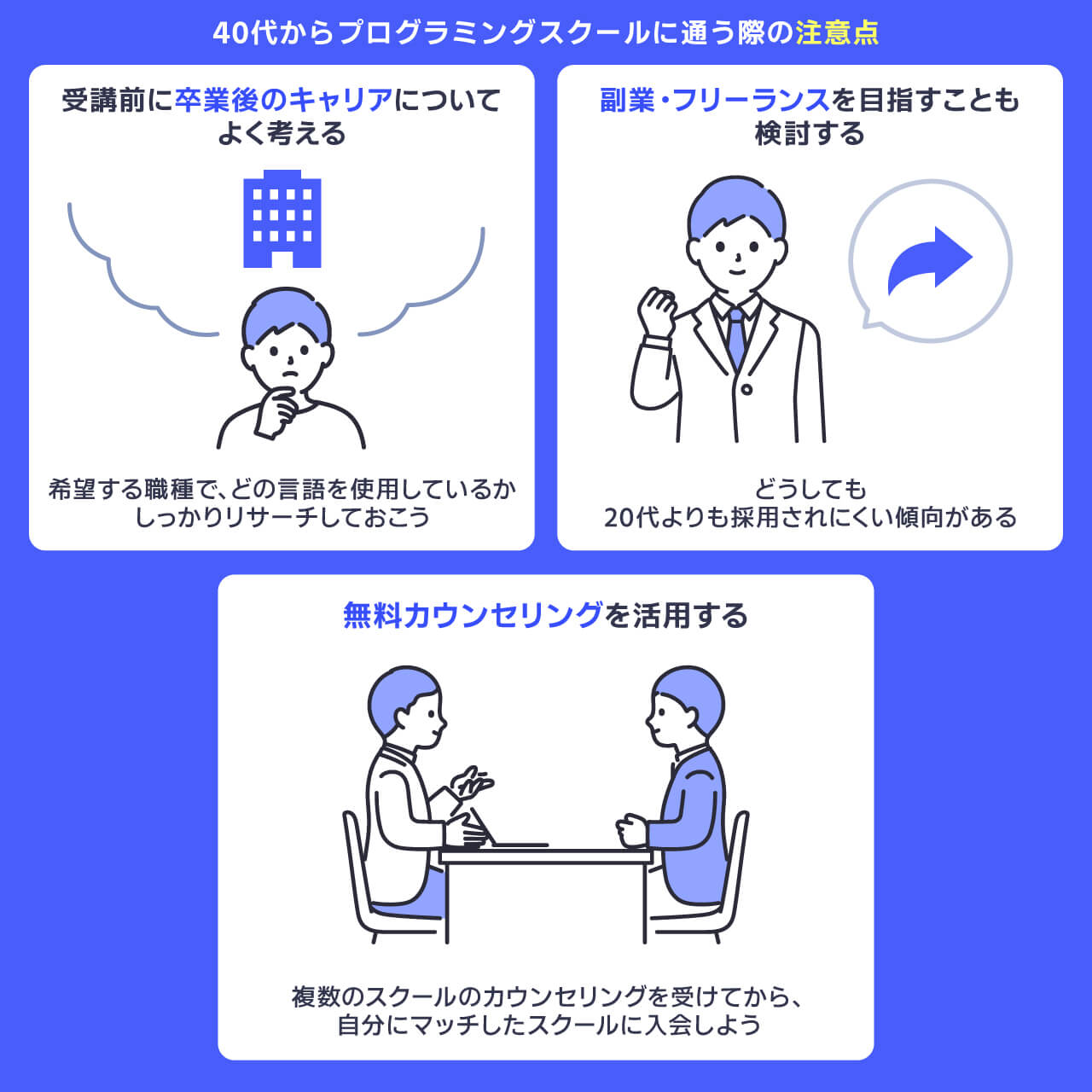 40代からプログラミングスクールに通う際の注意点