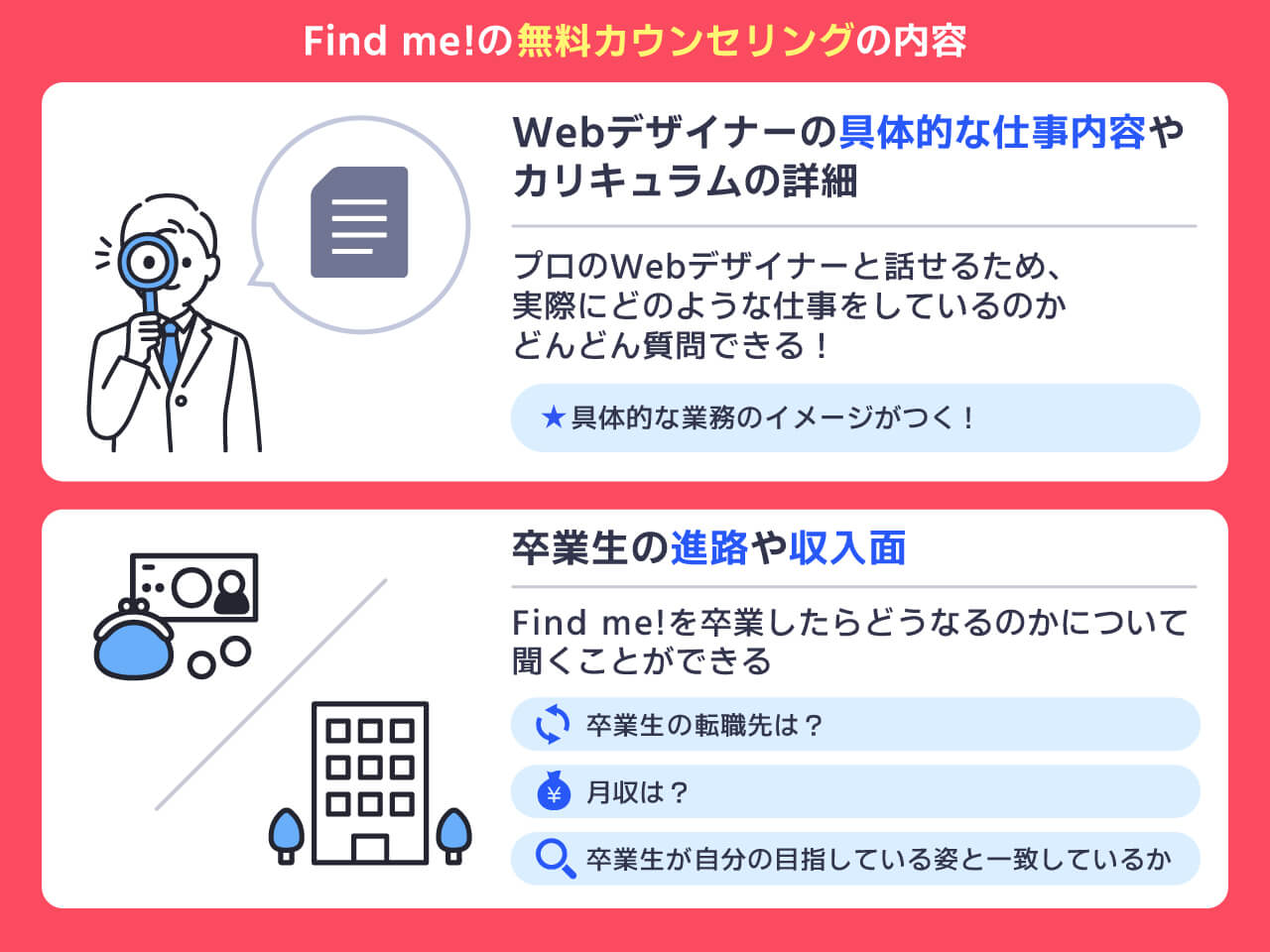 Find me!の無料カウンセリング