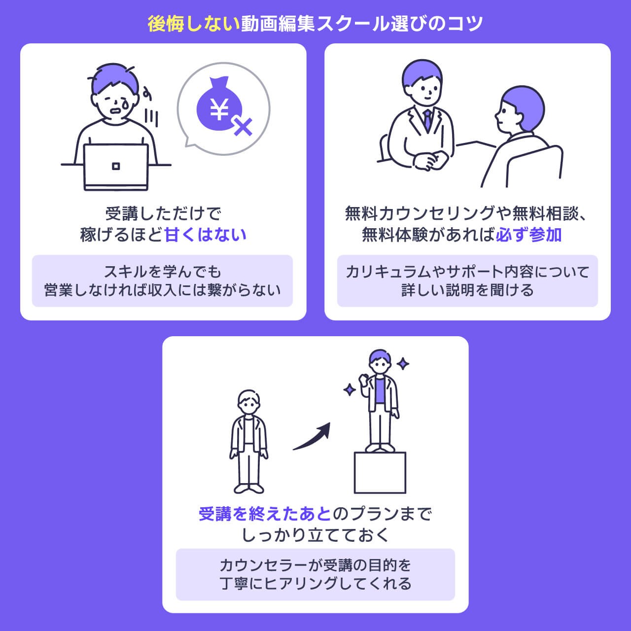 後悔しない動画編集スクール選びのコツ