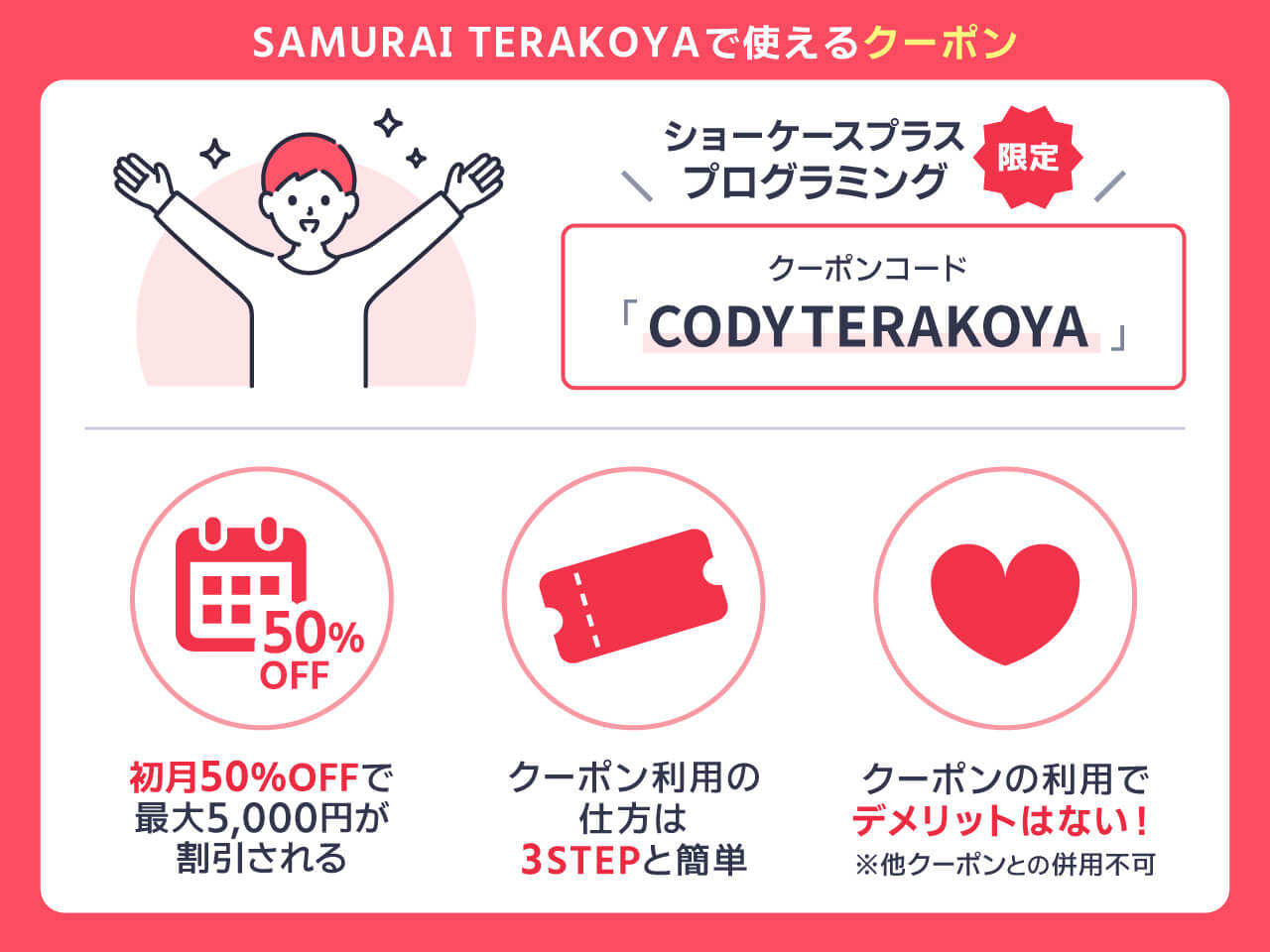 SAMURAI TERAKOYAで使えるクーポン