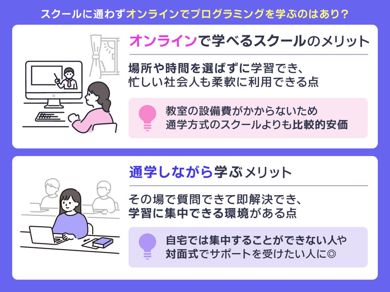 オンラインで学べるスクールのメリット