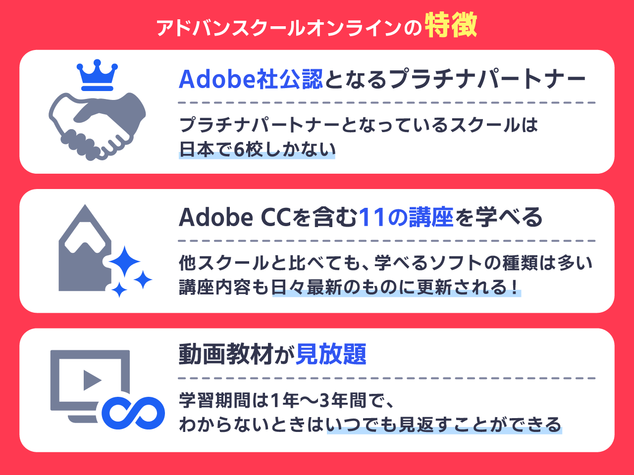 アドバンスクールオンラインの特徴