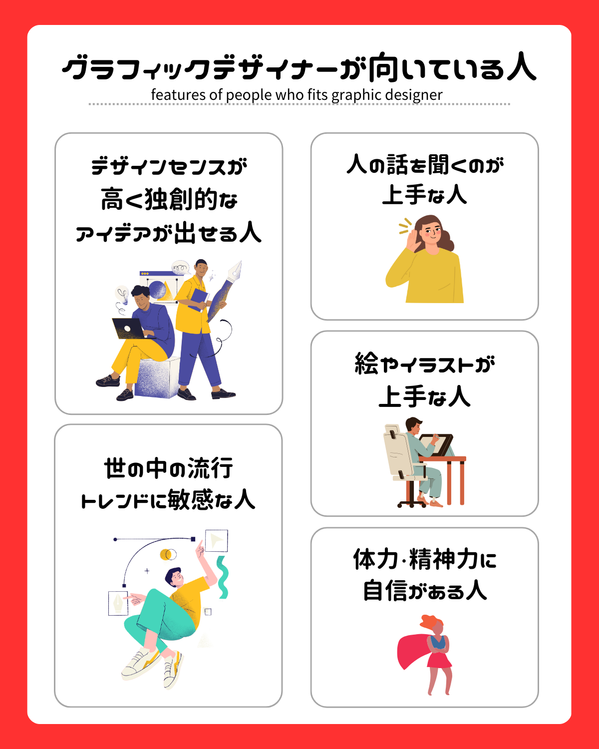 グラフィックデザイナーが向いている人の特徴