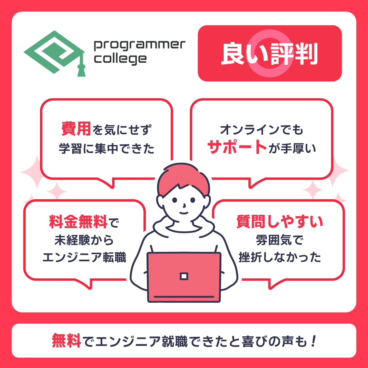 プログラマカレッジの良い評判