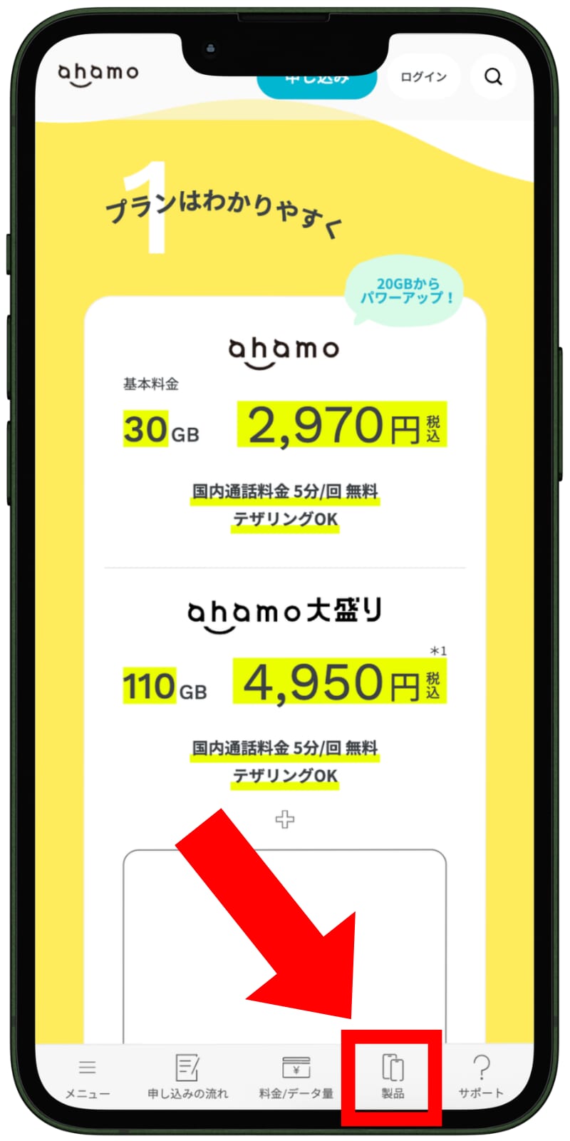 ahamoの申し込み手順