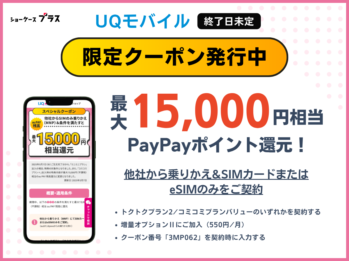 UQモバイルの限定クーポンの詳細