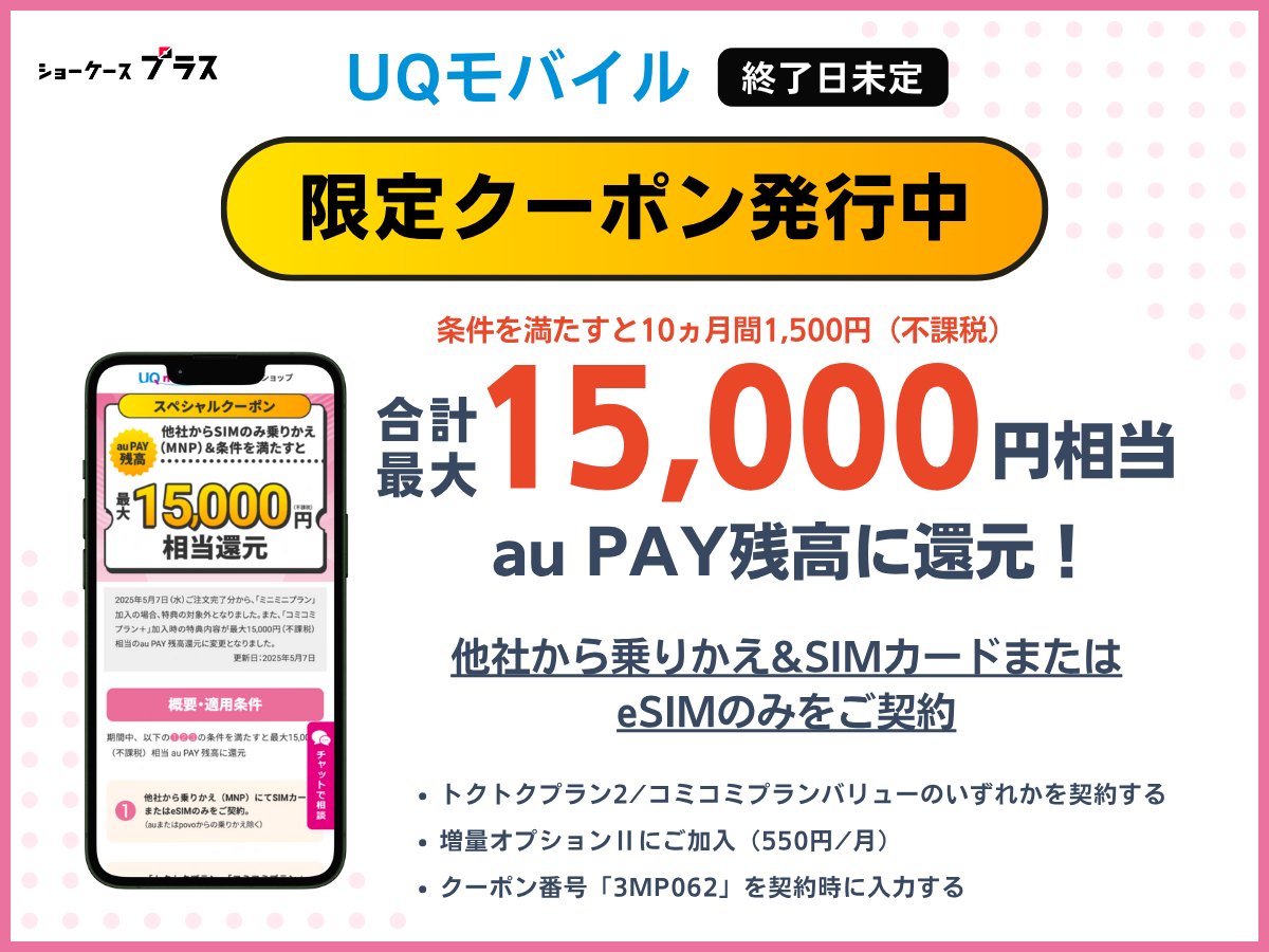 UQモバイルの限定クーポンの詳細