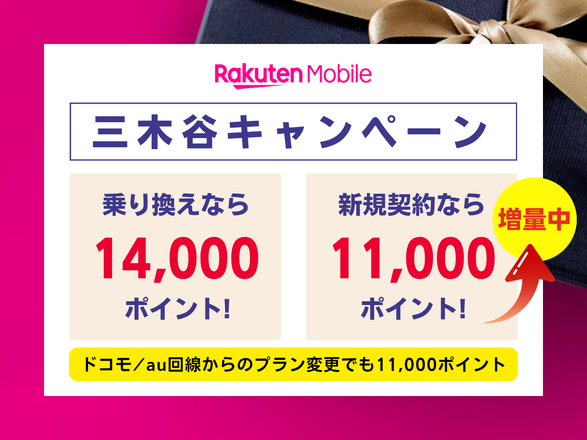 楽天モバイルの三木谷キャンペーンの特典内容