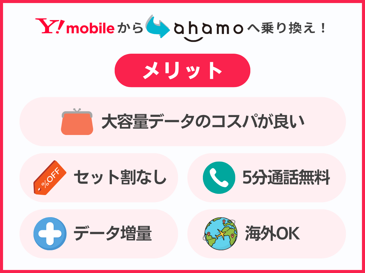 ワイモバイルからahamoに乗り換えるメリットを解説