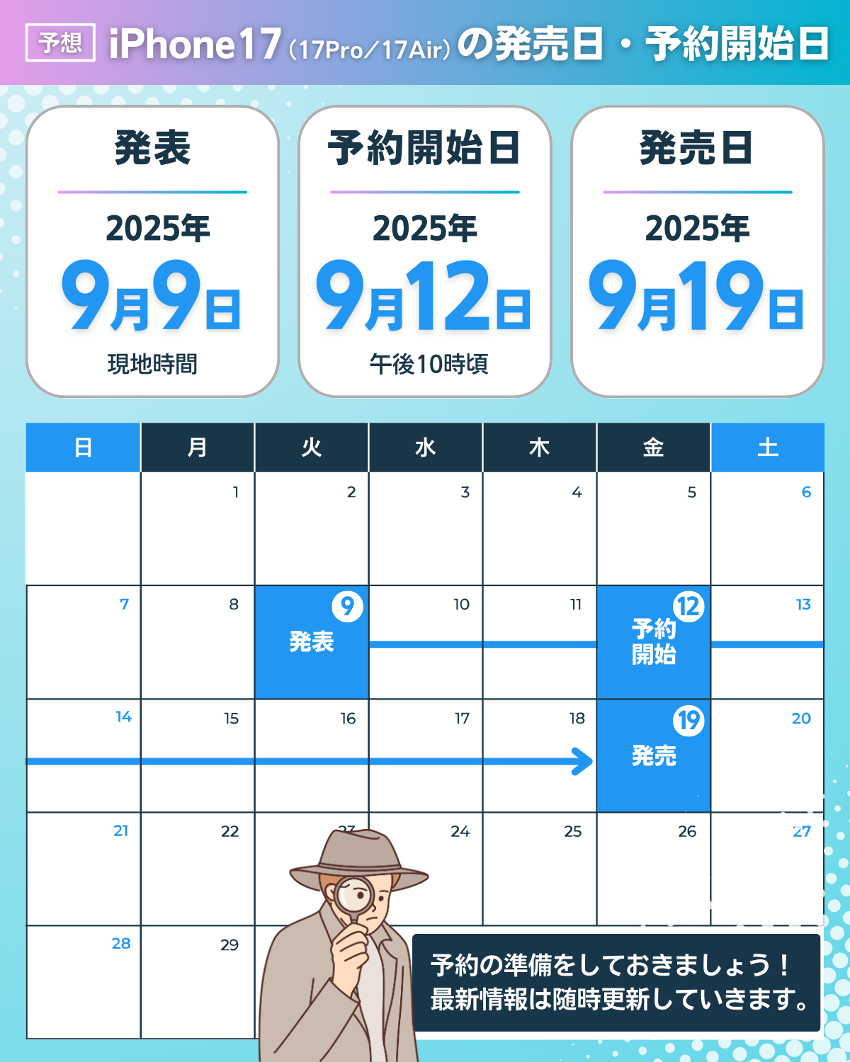 ahamoのiPhone17の発表日・予約開始日・発売日